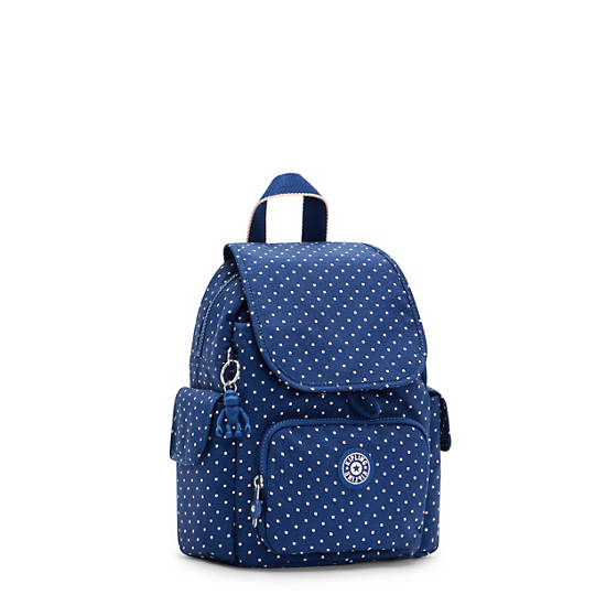 Kipling City Pack Mini Printed Backpack Ryggsekk Blå | NO 1193QM